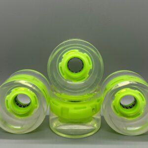 LED Longboard Wheels – Clear GREEN 70mm