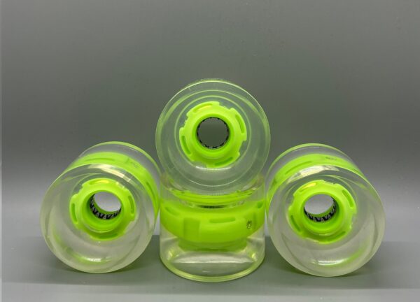 LED Longboard Wheels 70mm Clear Green