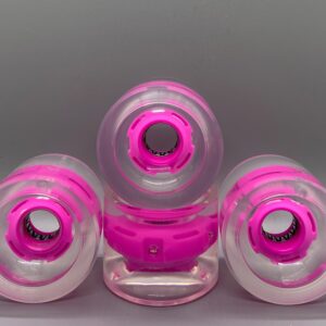 LED Longboard Wheels – Clear Pink (70mm/78a)