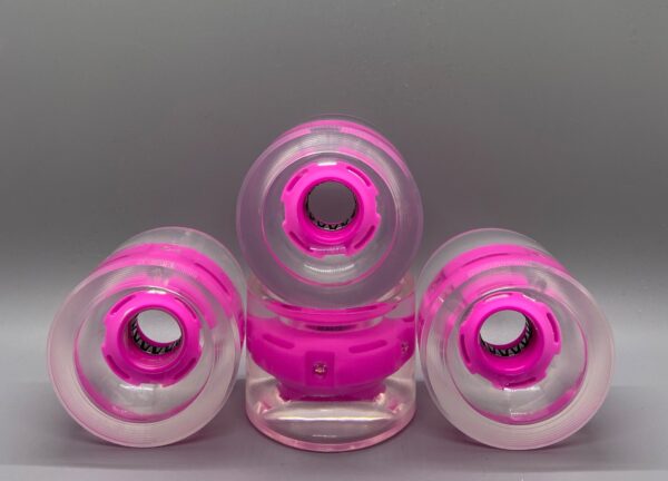 LED Longboard Wheels – Clear Pink