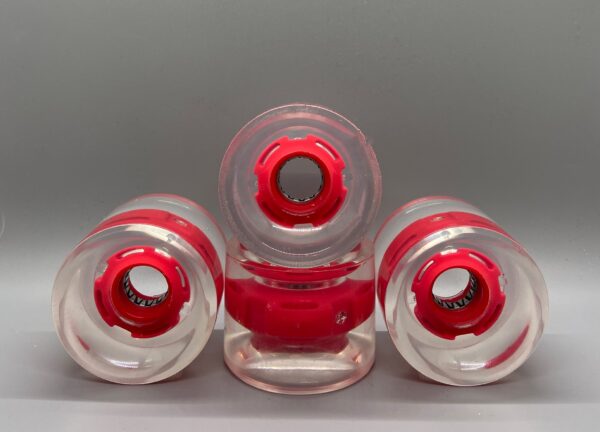Light up your ride with our Clear RED LED Longboard Wheels