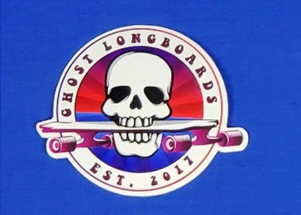 Skull Longboard 3" x 2.4" - Ghost Long Board