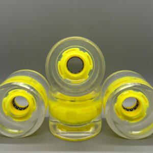 LED Longboard Wheels 70mm Clear Yellow