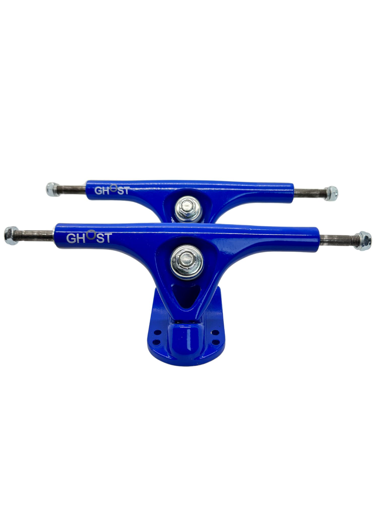 Longboard Trucks – Blue 180mm/50° (Set of 2) – Reverse Kingpin Upgrade your ride with our Blue 180mm/50° Reverse Kingpin Longboard Trucks—designed for smooth cruising, effortless carving, and ultimate control. Whether you're into longboard dancing, downhill riding, or casual cruising, these high-quality trucks provide the perfect balance of stability and responsiveness. Key Features: ✔ Reverse Kingpin Design – Ideal for longboards, offering better maneuverability and stability. ✔ 180mm Hanger Width – A versatile size that fits most longboards for a smooth and controlled ride. ✔ 50° Baseplate Angle – Provides optimal carving and turning capabilities for all riding styles. ✔ Durable Aluminum Construction – Lightweight yet strong for a long-lasting, reliable performance. ✔ Smooth & Controlled Turns – Perfect for beginners and experienced riders alike. ✔ Available in Multiple Colors – Customize your setup with a variety of vibrant options. Upgrade your longboard setup with these premium reverse kingpin trucks and experience next-level performance. Choose your favorite color and ride with confidence! 🛹 Shop now at www.ghostboardsshop.com and complete your perfect longboard setup!