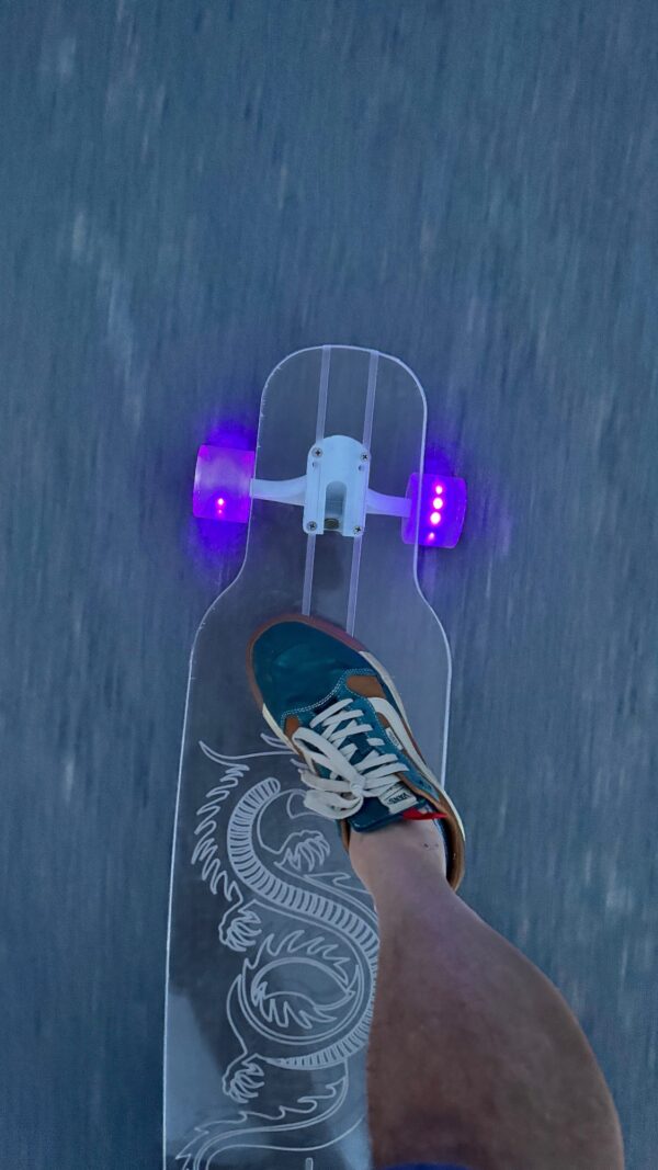LED Longboard Wheels – Clear Purple skateboard
