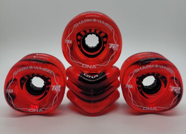 Shark Wheels 72mm, Translucent Red