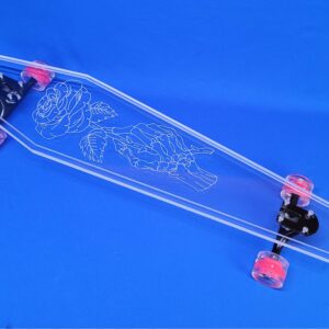 Coffin Skeleton Rose Longboard