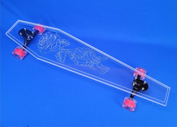 Coffin Skeleton Rose Longboard