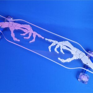 NEW – 40″ Platypus Skeleton Hand with Color-Changing Resin Longboard