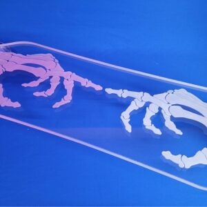 NEW – 40″ Platypus Skeleton Hand with Color-Changing Resin Longboard