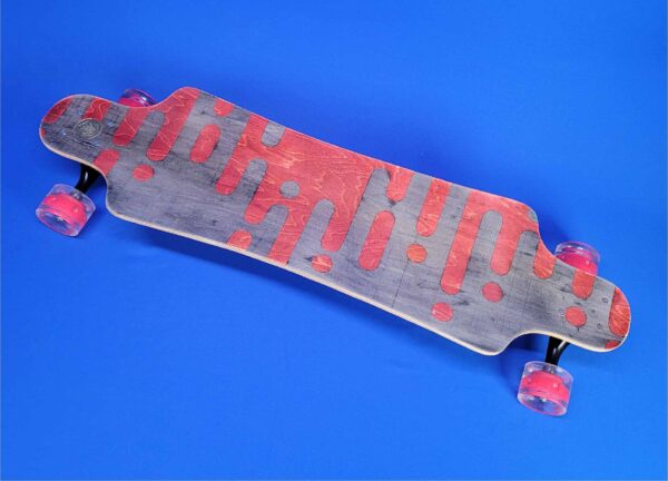 36" Red and Black Drip Longboard