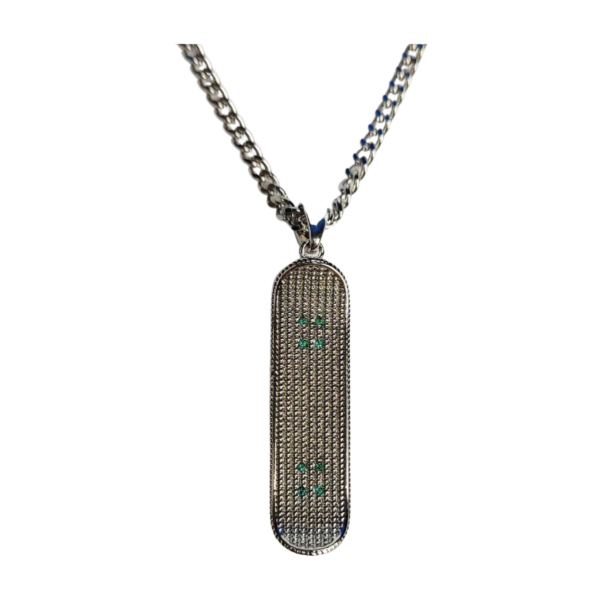 Silver Skateboard V2 Necklace