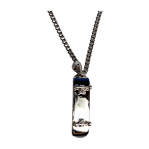 Silver Skateboard V2 Necklace
