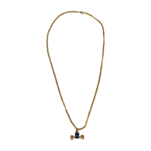 Skate Truck Necklace Gold Iced