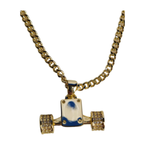 Skate Truck Necklace Gold Iced