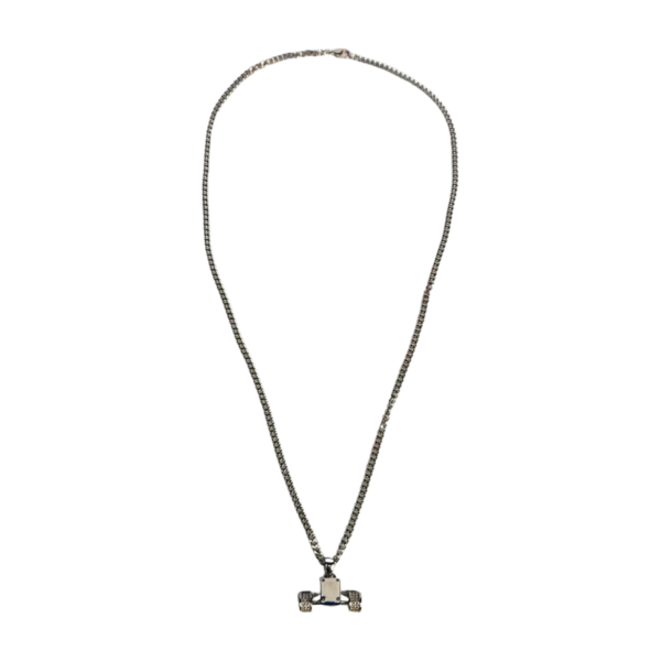 Skateboard Truck Necklace Silver Iced - Image 3
