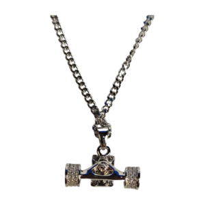 Skateboard Truck Necklace Silver Iced