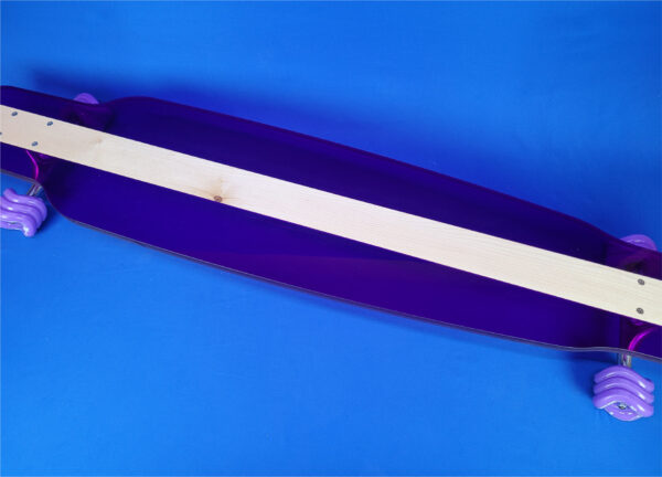 48" Purple Dancer Woody Longboard with Maple Inlay - Image 2