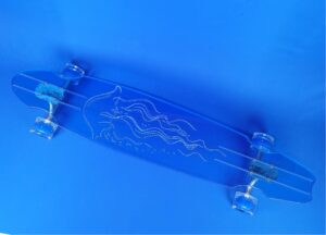 custom skateboard longboard Jellyfish Blue Acrylic