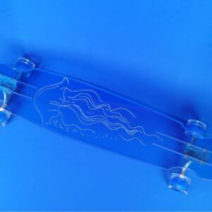 custom skateboard longboard Jellyfish Blue Acrylic