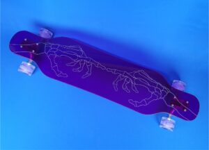40" Platypus Skeleton Hand Longboard in Purple