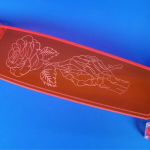 40″ Skeleton Rose Clear Red Longboard