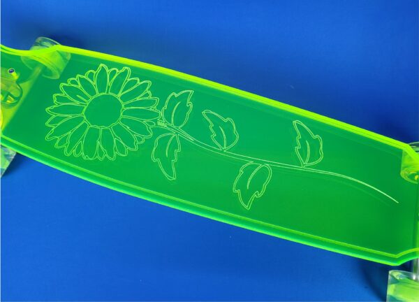 40" Wheel Cut Sunflower Longboard in Fluorescent Yellow - Image 2