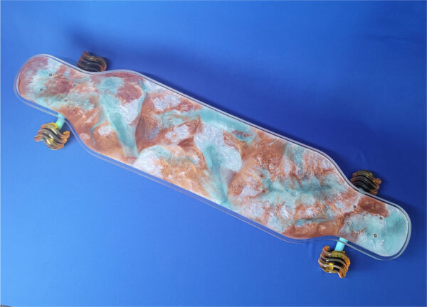 40" Platypus Blue and Bronze Resin Longboard with 1" Deck