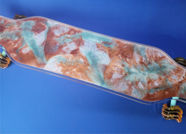 40" Platypus Blue and Bronze Resin Longboard with 1" Deck - Image 2