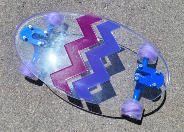 20" Easter Egg Longboard with UV Color-changing resin, Closeout - Image 3