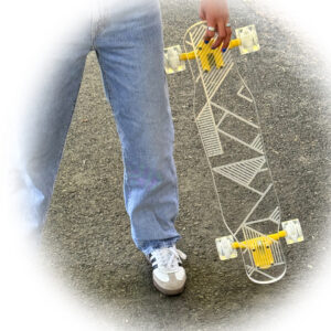 33" Skinny Ghost Web Penny board
