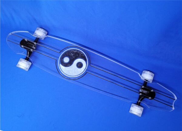 40" Wheel Cut Yin Yang Resin Longboard, Closeout