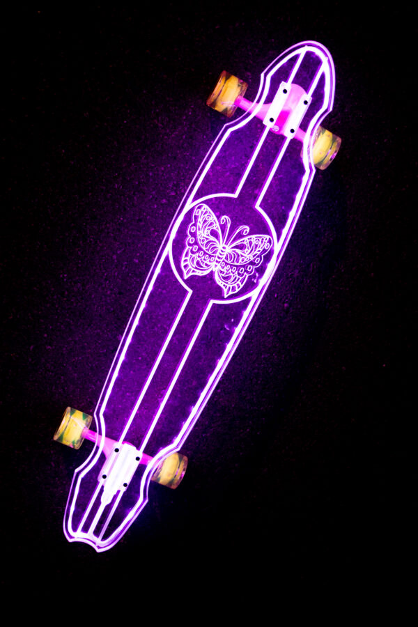 Electric LED Butterfly Custom Longboard