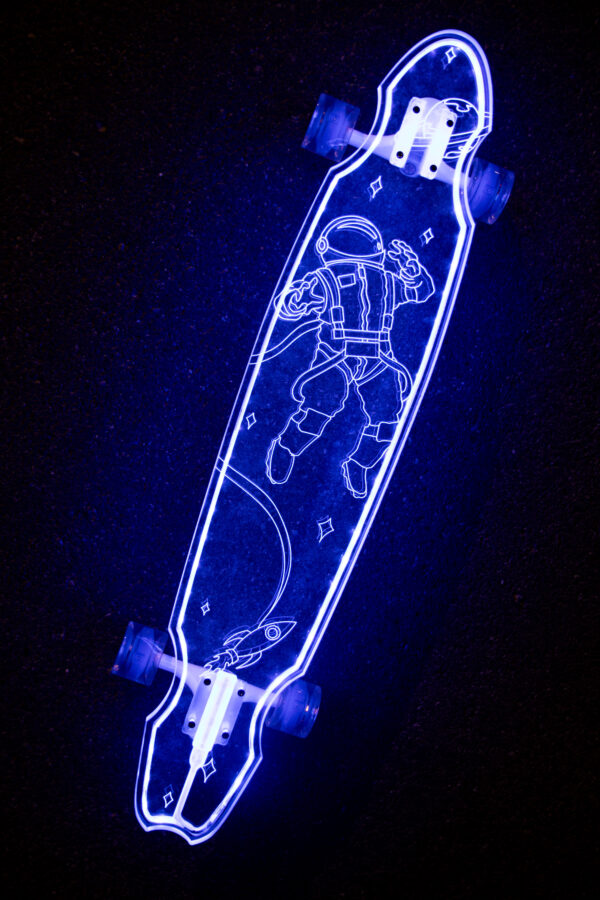 Electric LED Astronaut Custom Longboard customzied light up skateboard ghost boards style and color