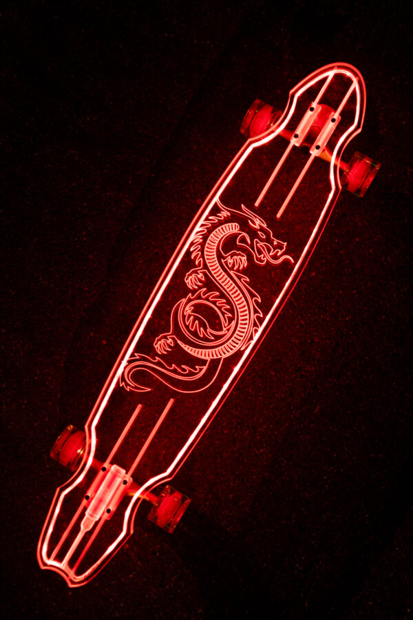 Electric LED Custom Longboard Dragon Design