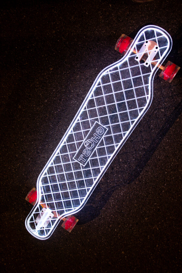 electric longboards led clear ghost boards