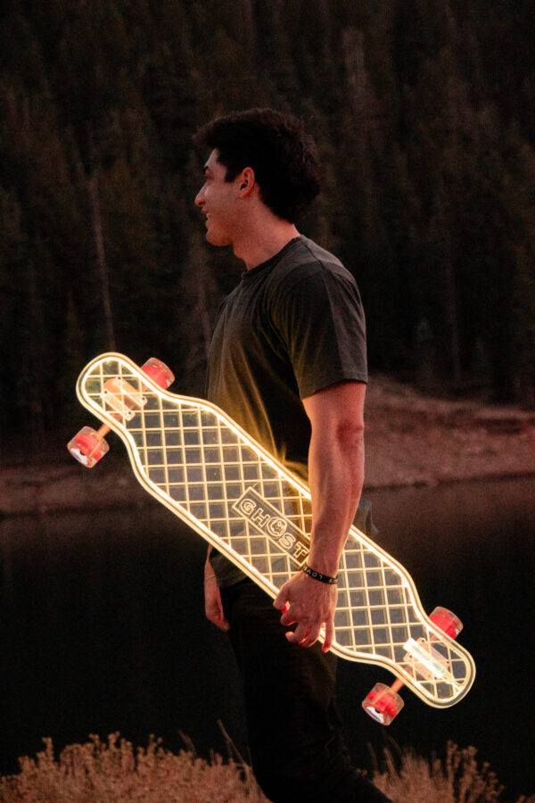 Electric LED Ghost Waffle Custom longboard