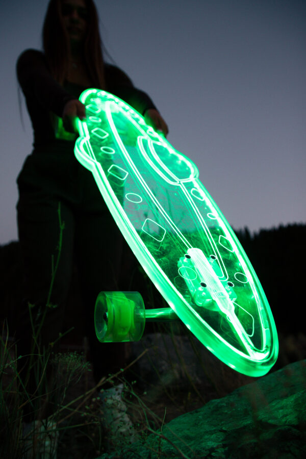 LED Clear UFO Acrylic Plexiglass Ghost longboard - Image 15