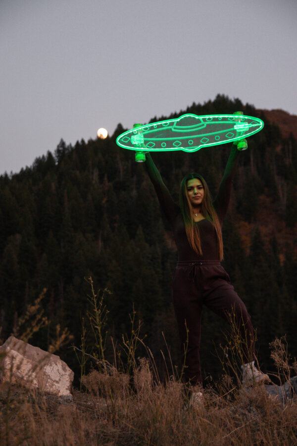 LED Clear UFO Acrylic Plexiglass Ghost longboard - Image 16