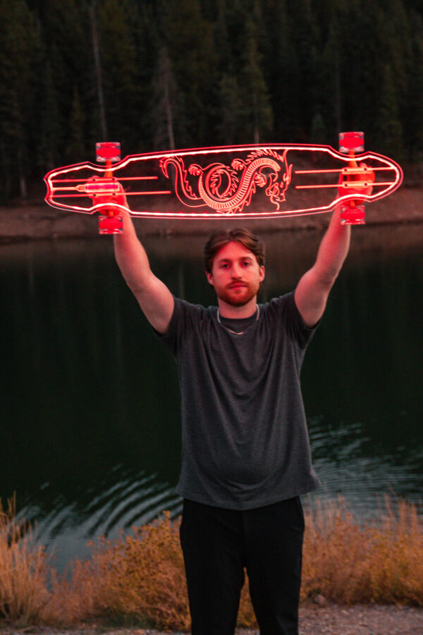 Electric LED Custom Longboard Dragon Design