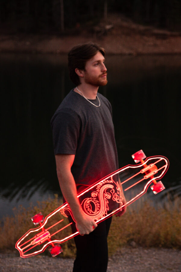 Electric LED Custom Longboard Dragon Design