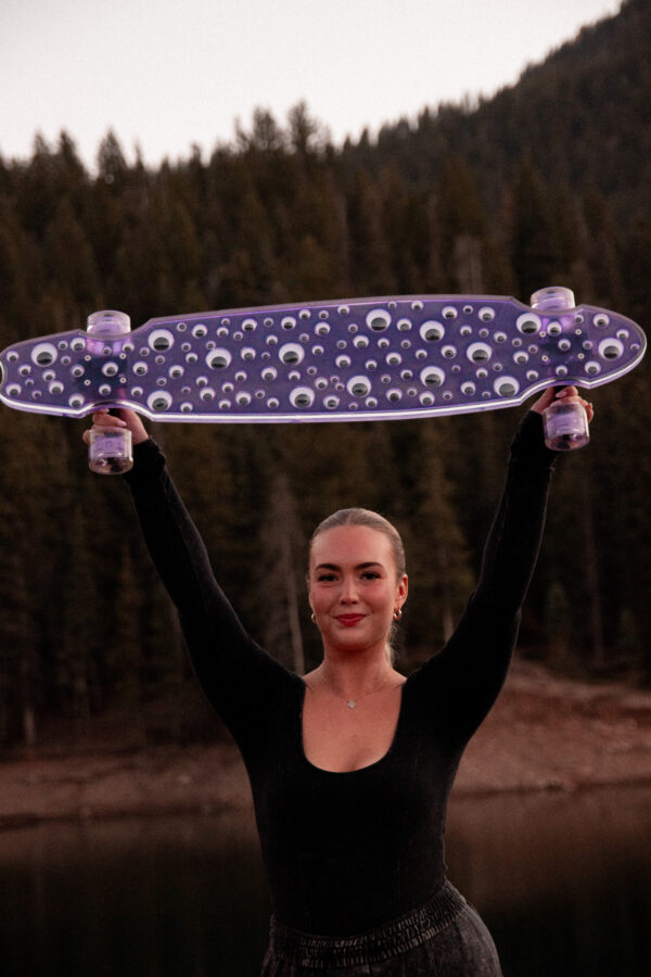 Custom longboard skateboard clear acrylic googly eyes