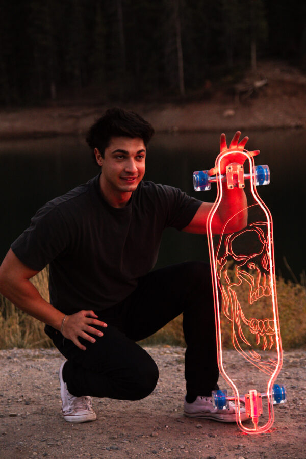 LED Clear skull rider Acrylic Plexiglass Ghost longboard
