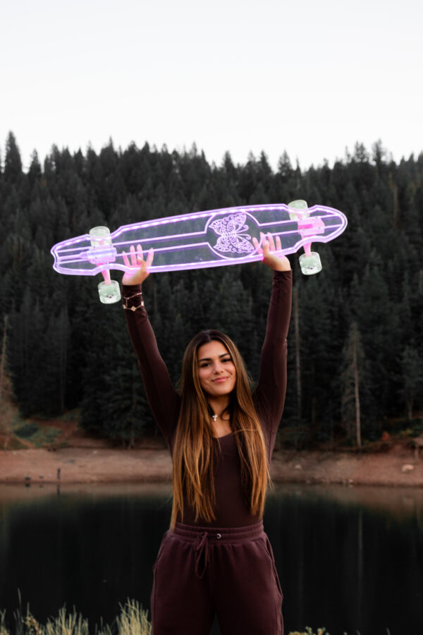 Electric LED Butterfly Custom Longboard