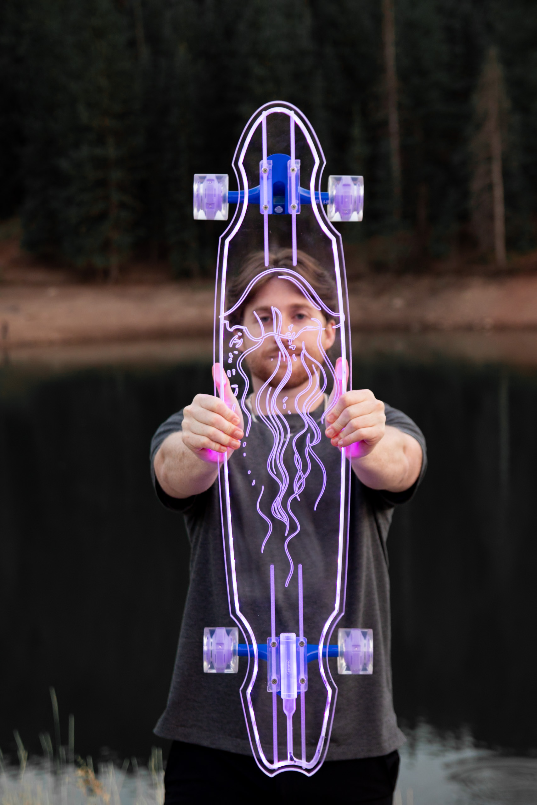 Electric LED Custom Longboard Jelly Fish