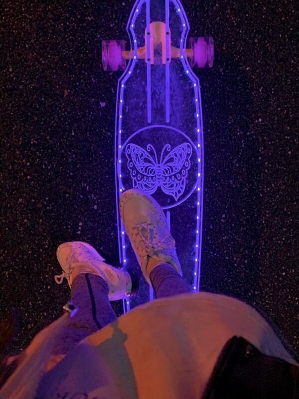 Electric LED Butterfly Custom Longboard