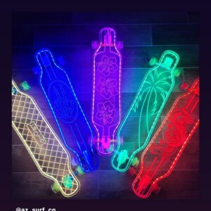 LED Clear Skull Acrylic Custom Longboard