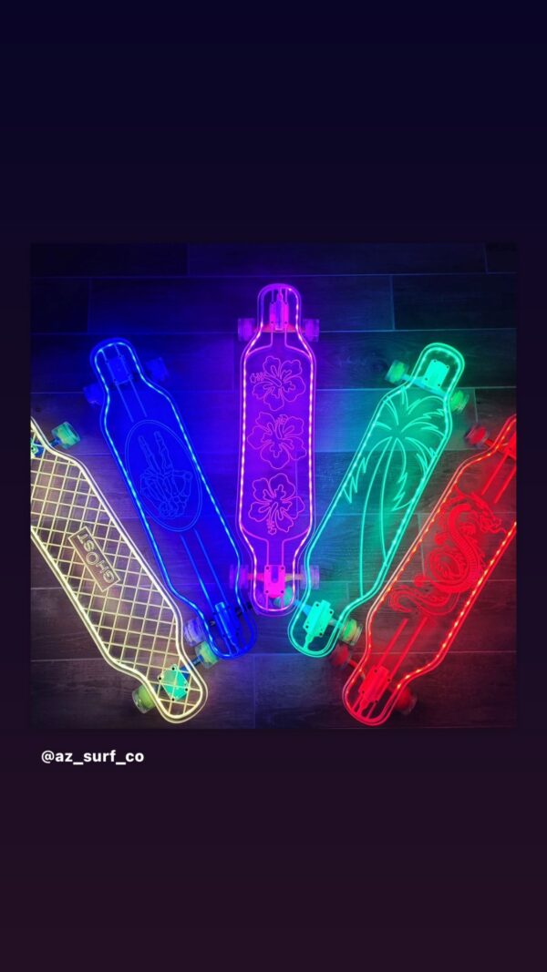 Electric LED Ghost Custom longboard - Image 6