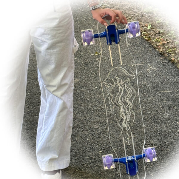 33" Skinny Ghost Jellyfish Penny board